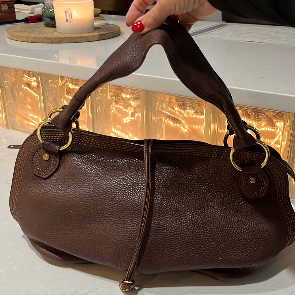 Celine pebble leather bittersweet hobo bag